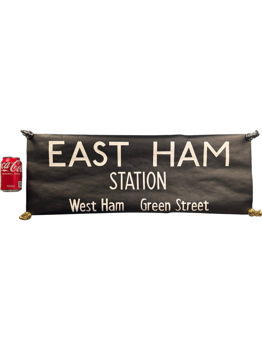 Vintage "East Ham Station" Bus Destination Roll 'Section' - Think Vintage