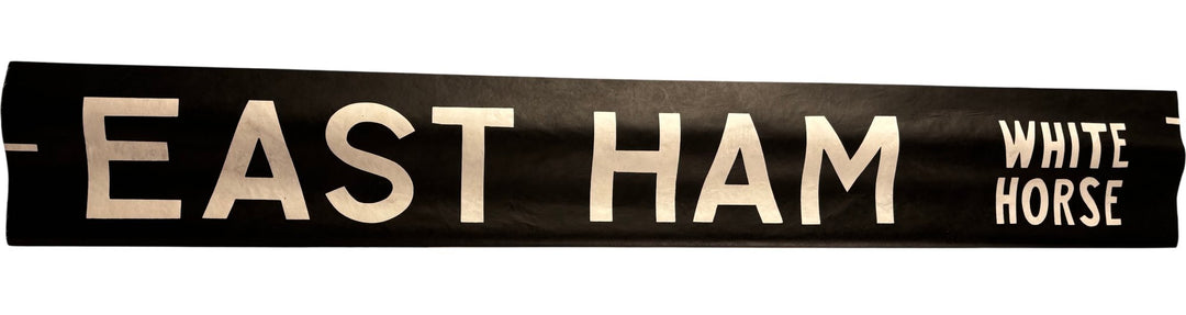 Vintage "East Ham-White Horse" Bus Destination Roll 'Section' (L) - Think Vintage