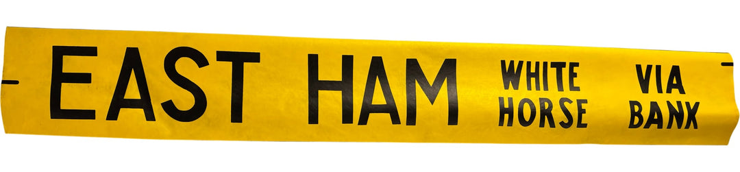 Vintage "East Ham via Bank" Bus Destination Roll 'Section' (L) - Think Vintage ltd