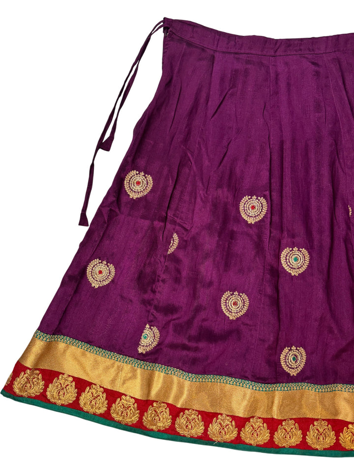 Vintage Embroidered Purple Maxi Skirt  - ONE SIZE - Think Vintage