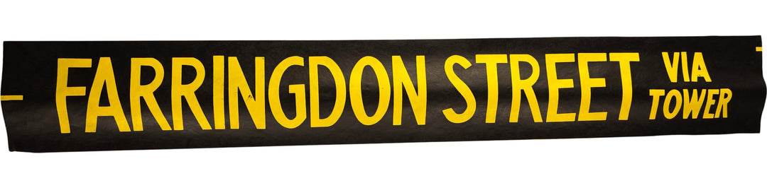 Vintage "Farringdon Street Via Tower" Bus Destination Roll 'Section' (L) - Think Vintage Online Ltd