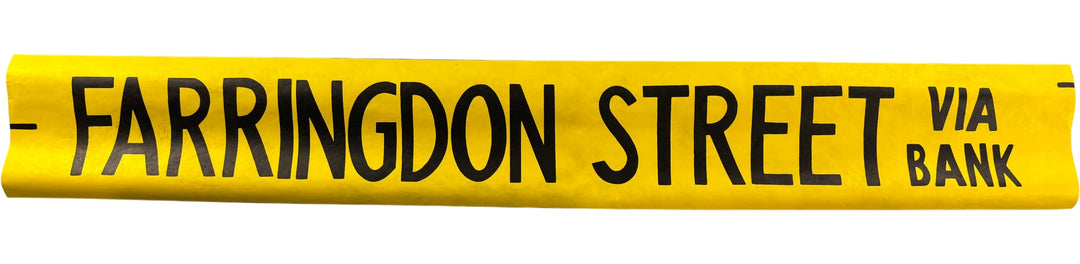 Vintage "Farringdon Street via Bank" Bus Destination Roll 'Section' (L) - Think Vintage