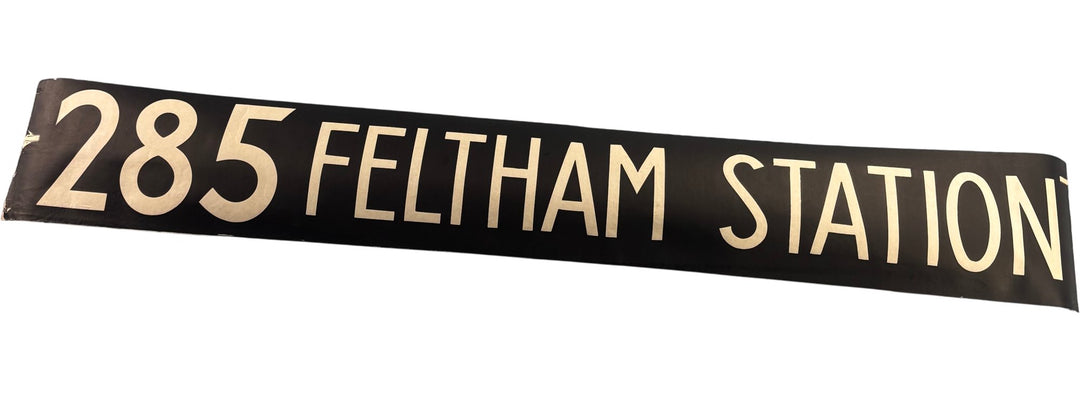 Vintage "Feltham Station" Bus Destination Roll 'Section' (L) - Think Vintage ltd
