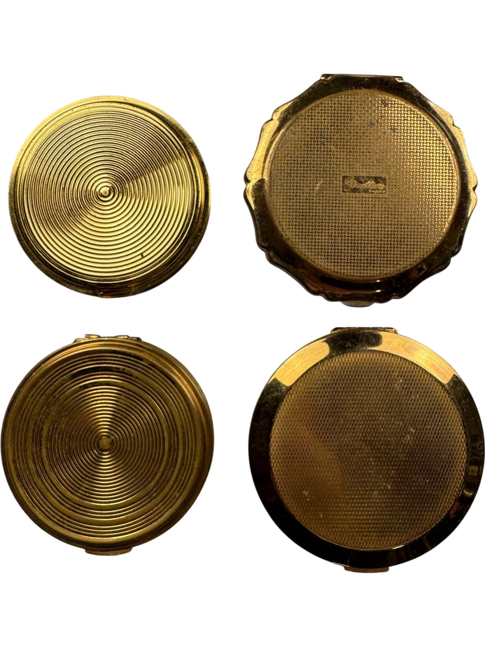 Vintage Gold Metal Compact Mirror Set - Think Vintage