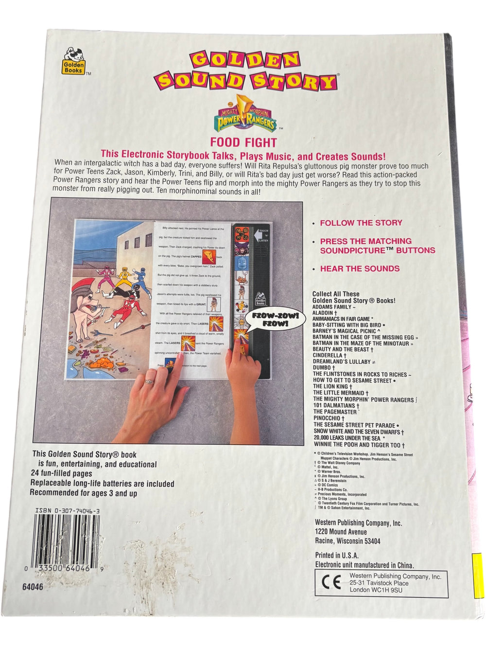 Vintage Golden Sound Story Mighty Morphin Power Rangers Electronic Storybook - Think Vintage