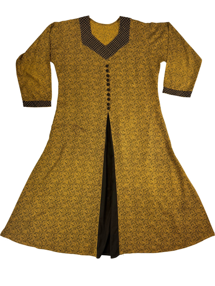 Vintage Green Indian Cotton Embroidered Dress - M - Think Vintage ltd