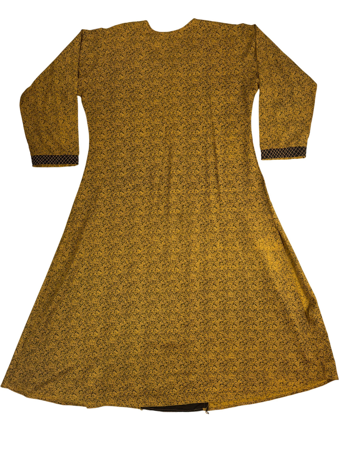 Vintage Green Indian Cotton Embroidered Dress - M - Think Vintage ltd