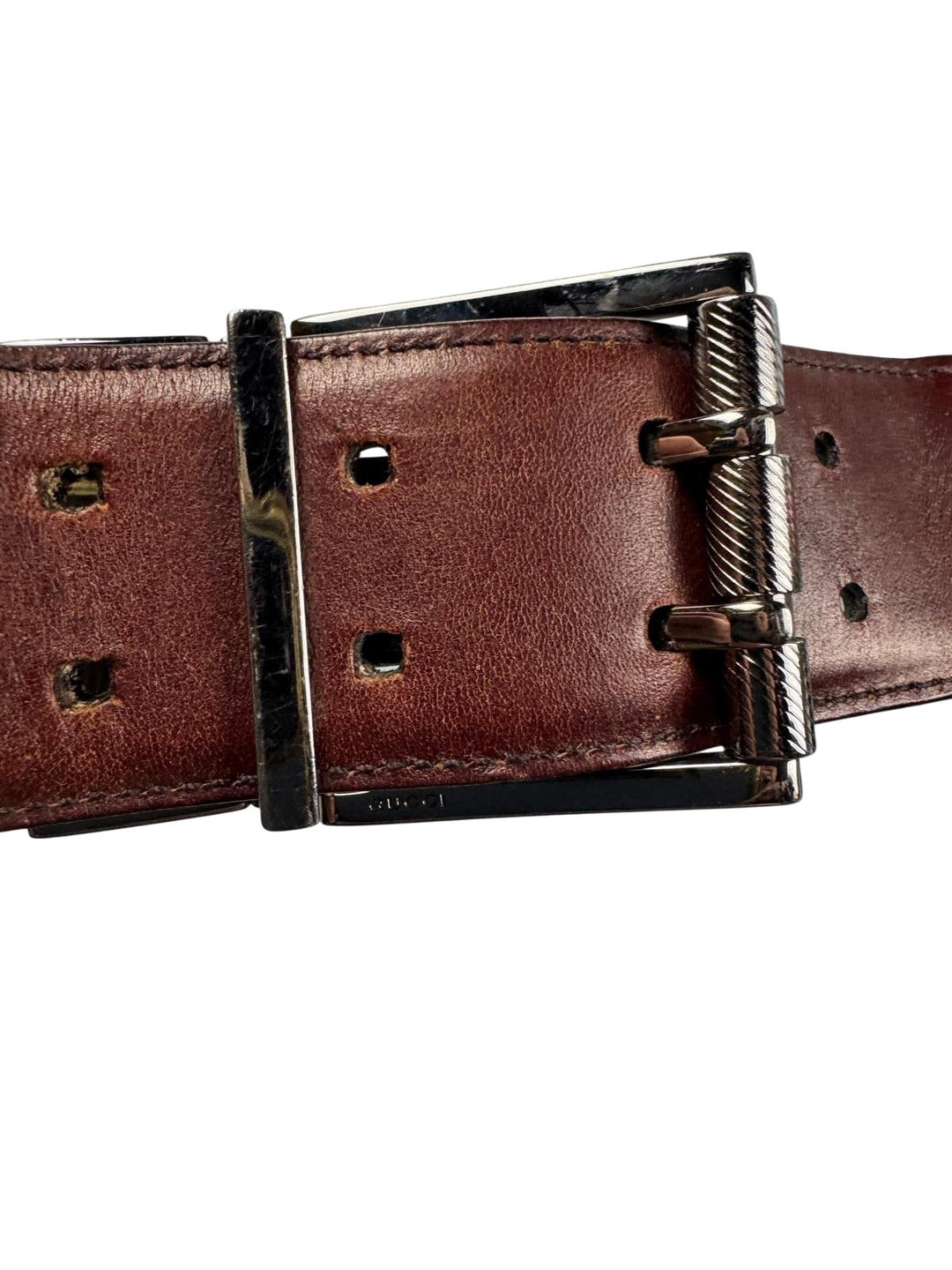 Vintage Gucci Striped Leather Belt - M - Think Vintage ltd