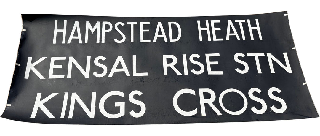 Vintage "Hampstead/Kensal Rise/Kings Crss" Bus Destination Roll 'Sections' (L) - Think Vintage