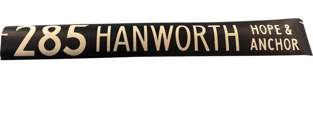 Vintage "Hanworth Hope & Anchor" Bus Destination Roll 'Section' (L) - Think Vintage Online Ltd