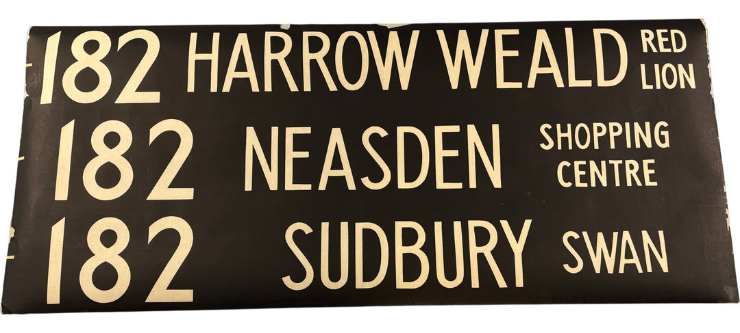 Vintage "Harrow/Neasden/Sudbury" Bus Destination Roll 'Section' (L) - Think Vintage ltd