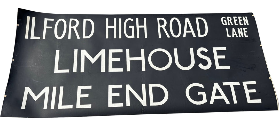 Vintage "Ilford/Limehouse/Mile End" Bus Destination Roll 'Section' (L) - Think Vintage