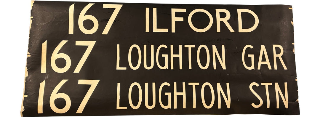 Vintage "Ilford/Loughton" Triple Bus Destination Roll 'Section' (L) - Think Vintage Online Ltd