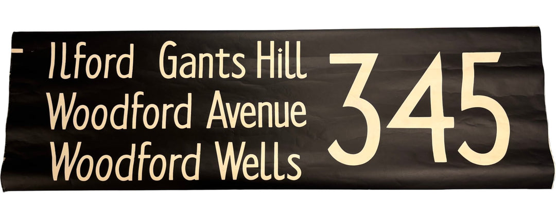 Vintage "Ilford/Woodford" Bus Destination Roll 'Sections' (L) - Think Vintage Online Ltd