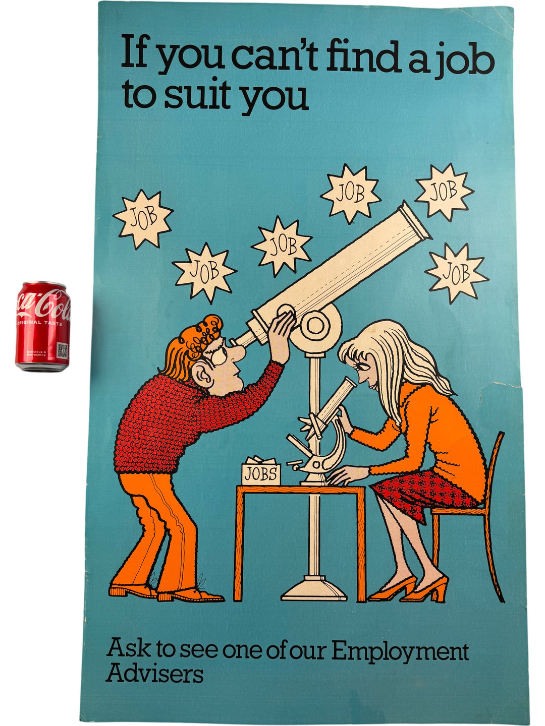 Vintage Job Search Poster Colourful Retro Motivational Wall Art - Think Vintage