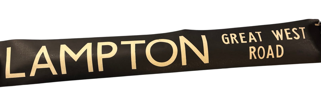 Vintage "Lampton Great West Road" Bus Destination Roll 'Section' (L) - Think Vintage Online Ltd