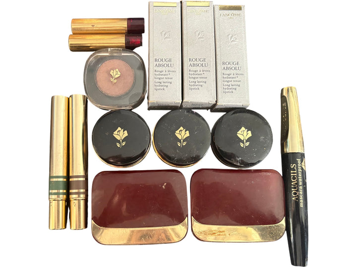 Vintage Lancome Cosmetic Set With Lipsticks Eyeshadows Mascara - Think Vintage ltd