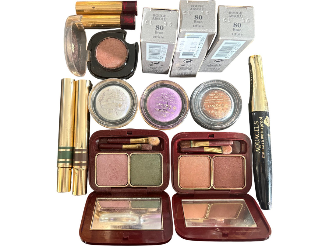 Vintage Lancome Cosmetic Set With Lipsticks Eyeshadows Mascara - Think Vintage ltd