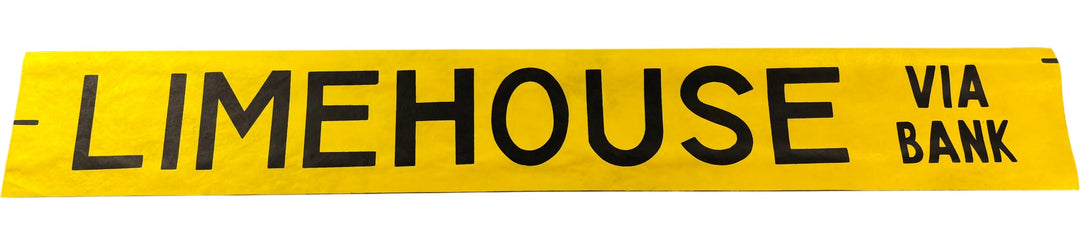 Vintage "Limehouse Via Bank" Bus Destination Roll 'Section' (L) - Think Vintage Online Ltd