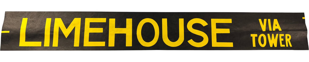 Vintage "Limehouse via Tower" Bus Destination Roll 'Section' (L) - Think Vintage Online Ltd