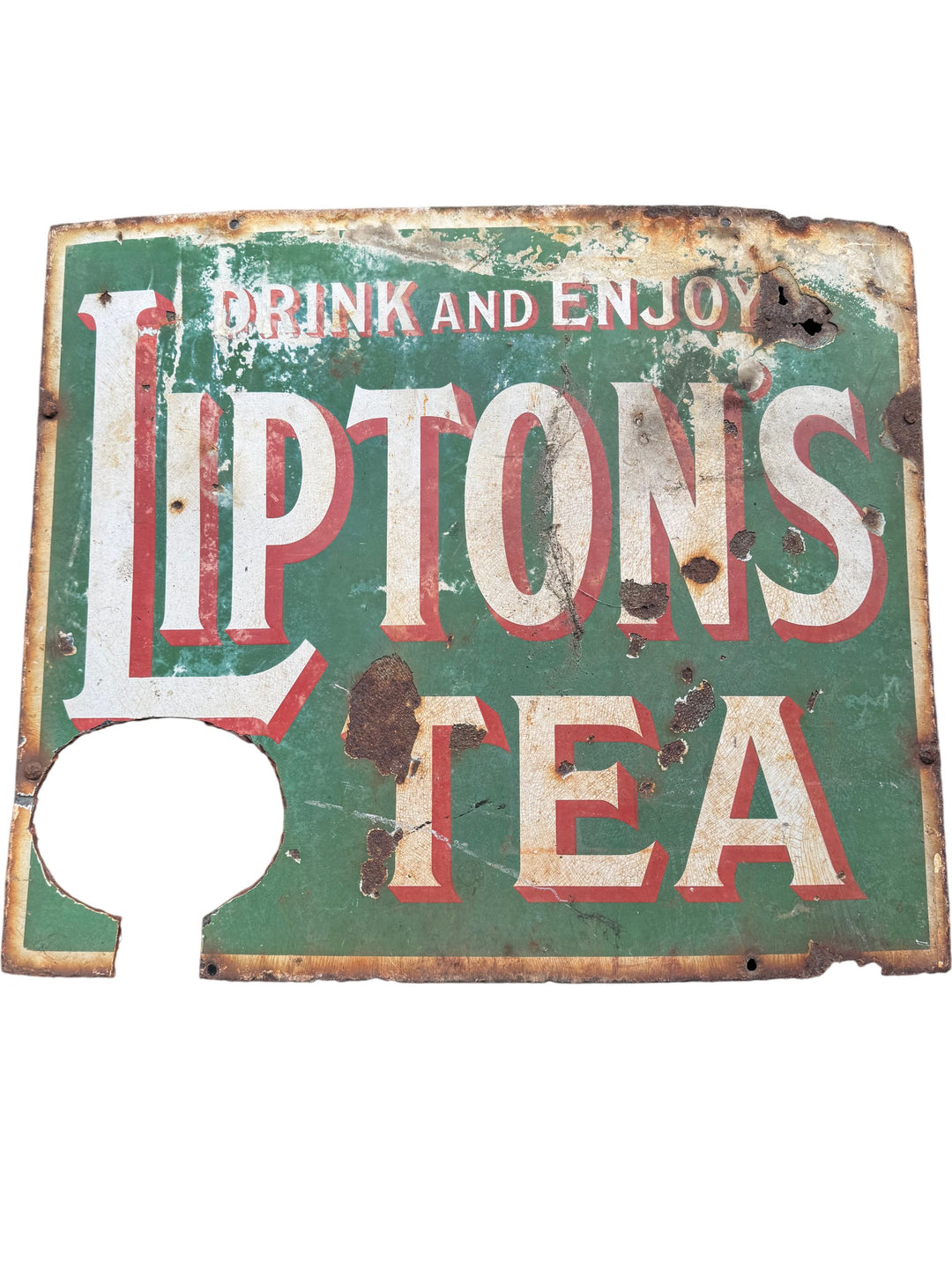Vintage Lipton's Tea Metal Sign Rustic Collectible Antique Display Piece - Think Vintage ltd