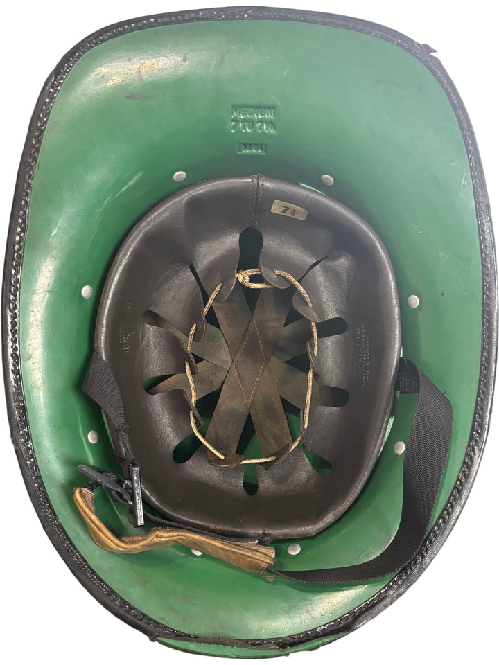 Vintage London Fire Brigade Helmet Black 1971 Collectable - Think Vintage ltd