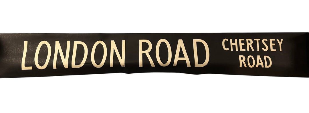 Vintage "London Road-Chertsey Road" Bus Destination Roll 'Section' (S) - Think Vintage Online Ltd