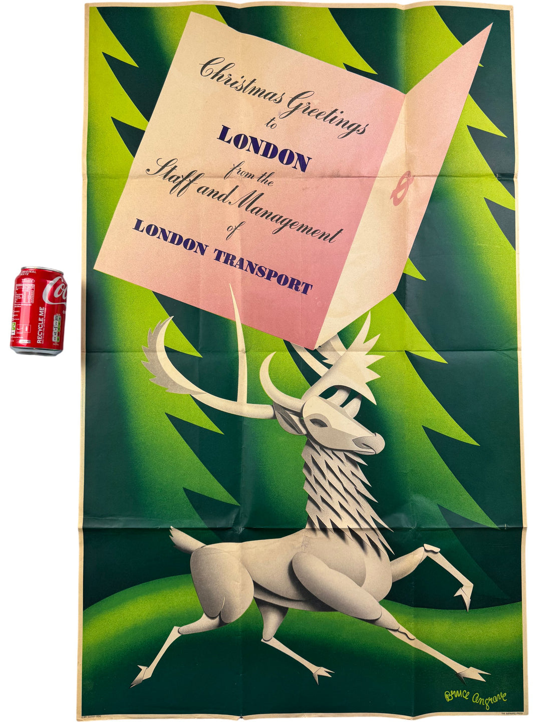 Vintage London Transport Christmas Poster Bruce Angrave Design Collectable - Think Vintage Online Ltd