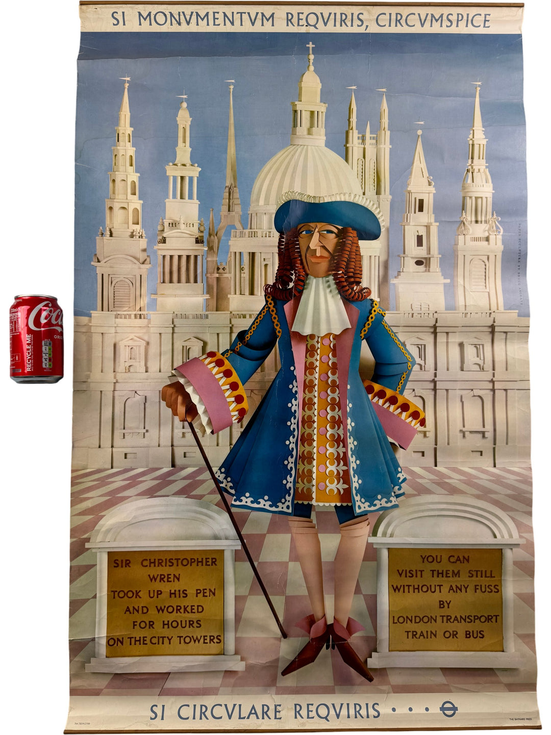 Vintage London Transport Poster Sir Christopher Wren Tourism Artwork - Think Vintage ltd