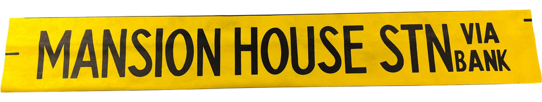 Vintage "Mansion House Station" Bus Destination Roll 'Section' (L) - Think Vintage Online Ltd