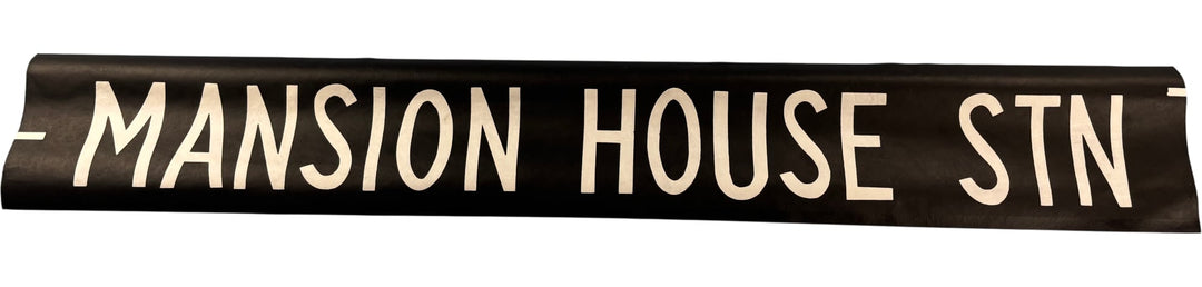 Vintage "Mansion House Station" Bus Destination Roll 'Section' (L) - Think Vintage Online Ltd