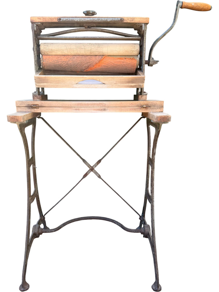Vintage Manual Clothes Wringer Iron and Wood - Think Vintage