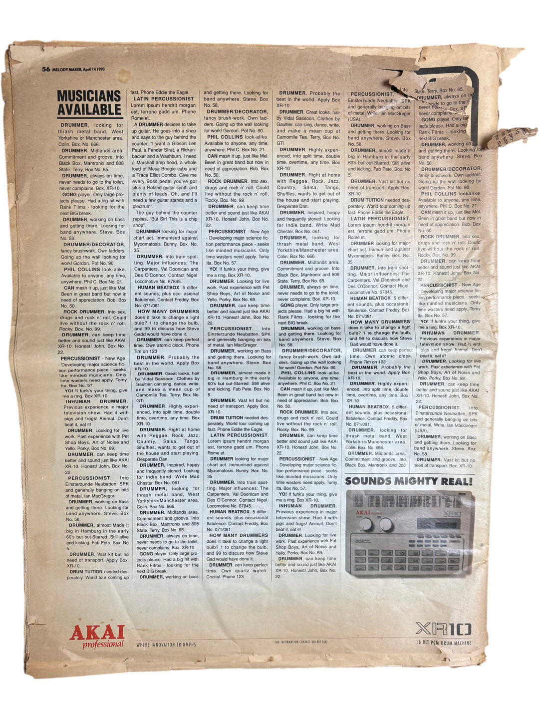 Vintage Melody Maker Magazine Inspiral Carpets Neil Young April 1990 - Think Vintage Online Ltd