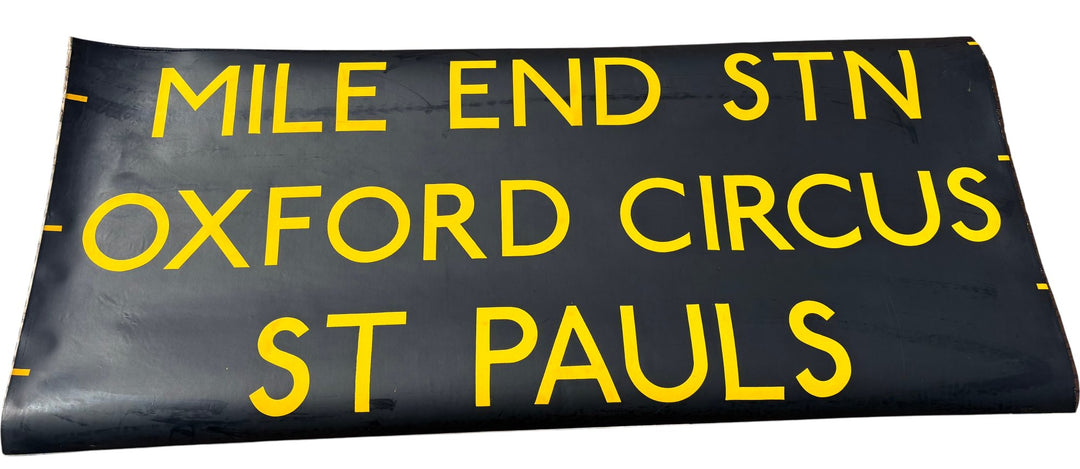 Vintage "Mile End/Oxford/St Pauls" Bus Destination Roll 'Section' (L) - Think Vintage