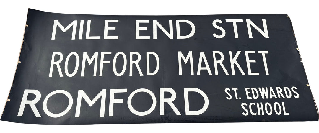 Vintage "Mile End/Romford" Bus Destination Roll 'Section' (L) - Think Vintage