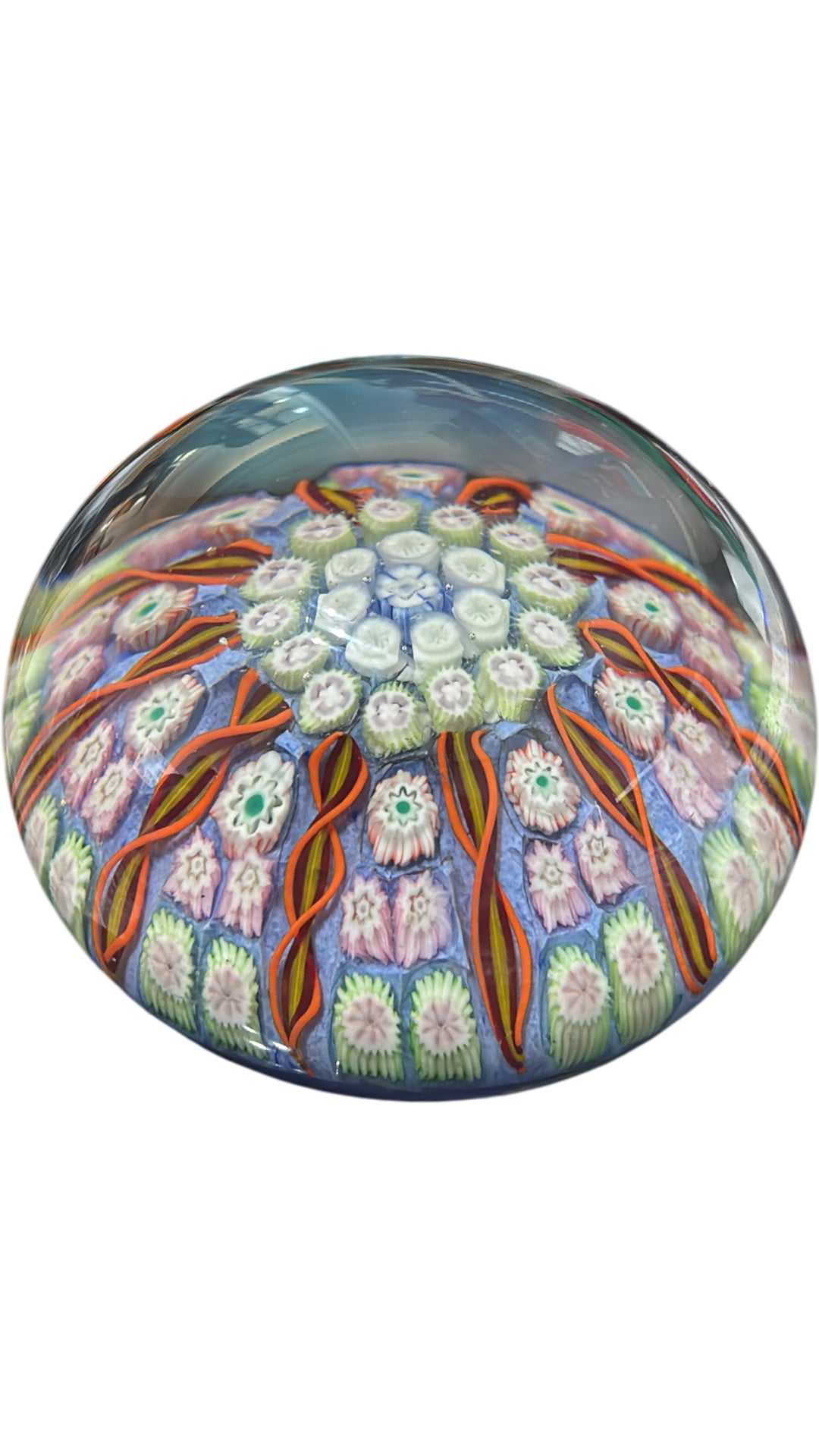 Vintage Millefiori Glass Paperweight Decoration Display - Think Vintage