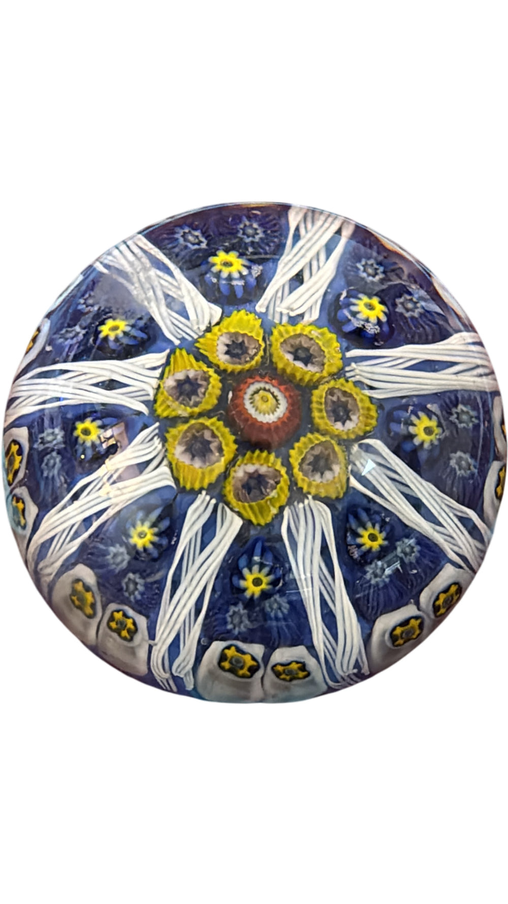 Vintage Millefiori Glass Paperweight Decoration Display - Think Vintage