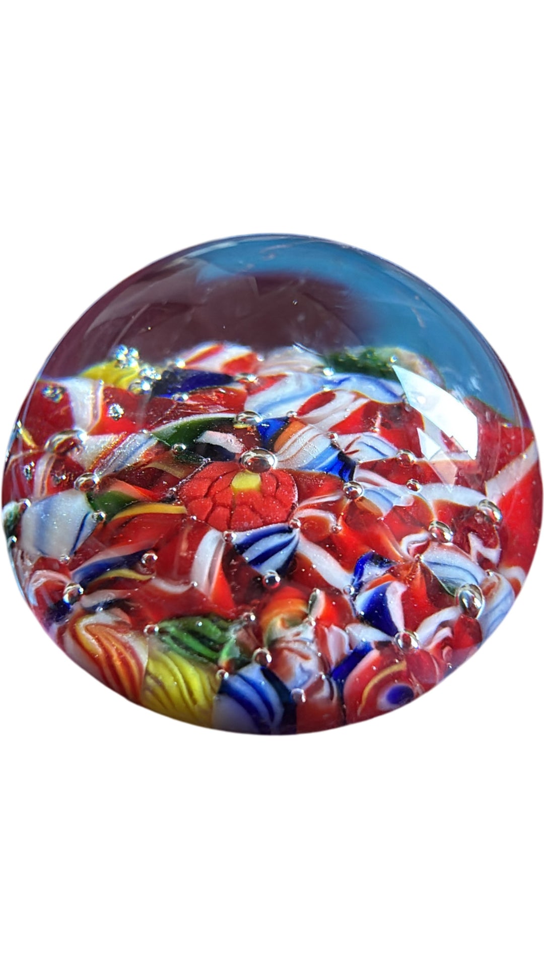 Vintage Millefiori Paper Weight Decorative Display - Think Vintage