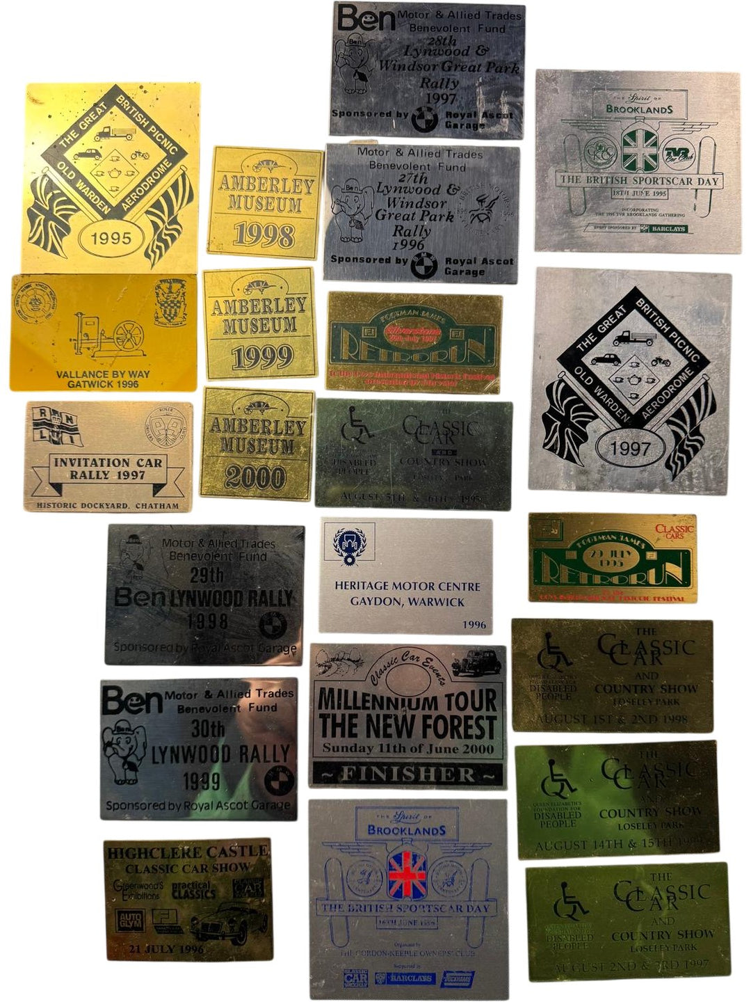 Vintage Motor Rally Plaque Collection Various Events 1995-2000 Memorabilia - Think Vintage Online Ltd