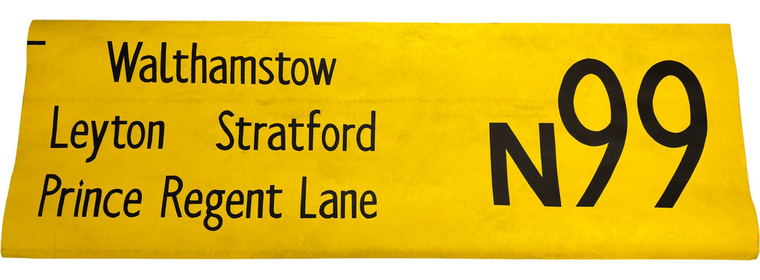 Vintage "N99-Walthamstow/Leyton/Stratford..." Bus Destination Roll 'Section' (L) - Think Vintage ltd