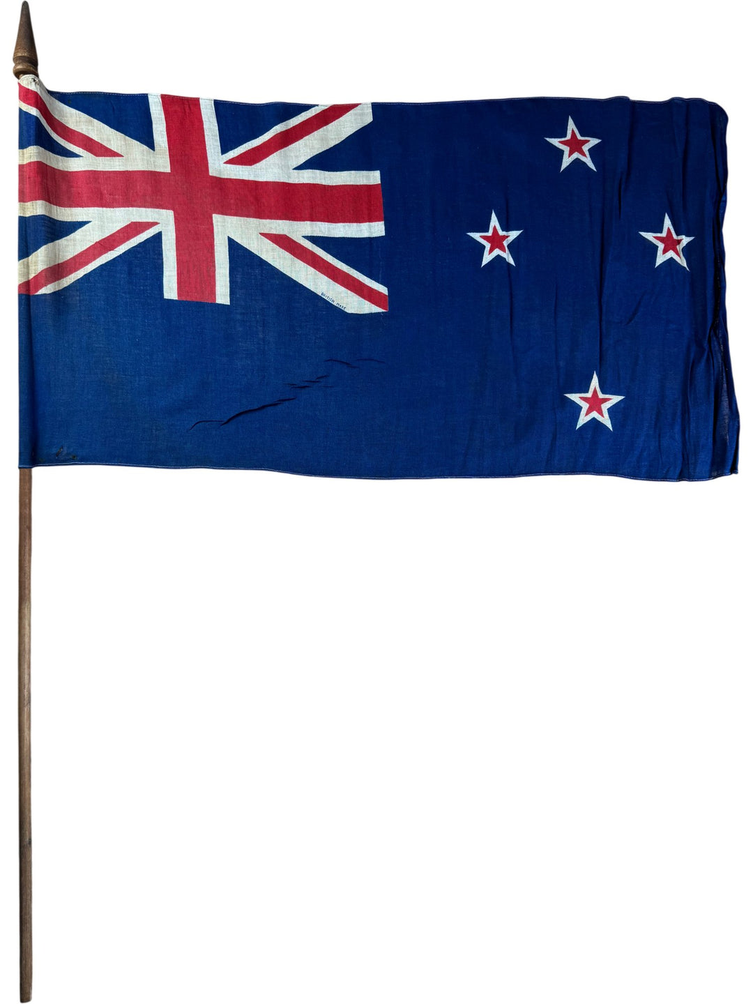 Vintage New Zealand Flag with Wooden Pole - Think Vintage ltd