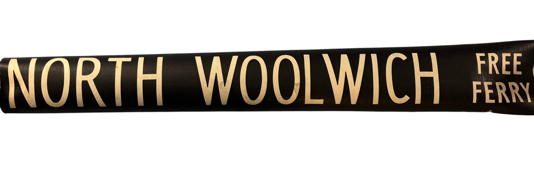 Vintage "North Woolwich-Free Ferry" Bus Destination Roll 'Section' (L) - Think Vintage Online Ltd