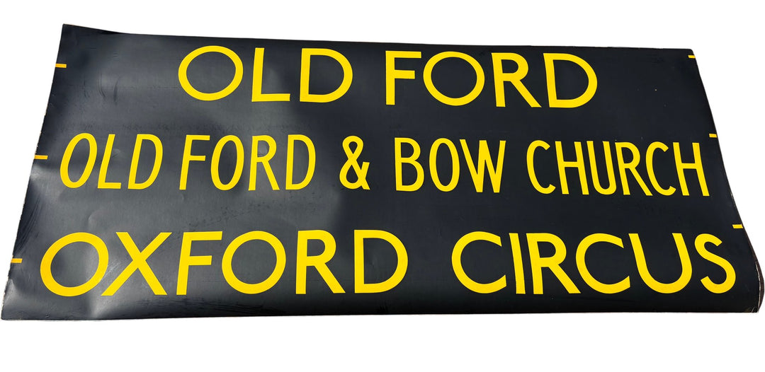 Vintage "Old Ford/Oxford" Bus Destination Roll 'Sections' (L) - Think Vintage Online Ltd