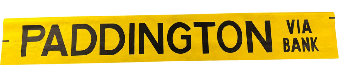 Vintage "Paddington Via Bank" Bus Destination Roll 'Section' (L) - Think Vintage Online Ltd