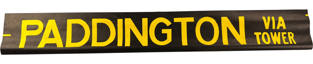 Vintage "Paddington Via Tower" Bus Destination Roll 'Section' (L) - Think Vintage Online Ltd