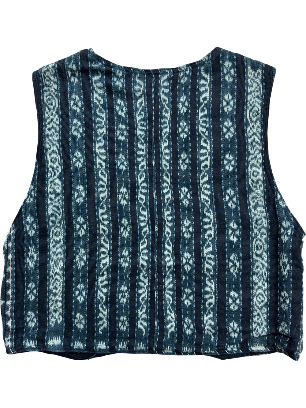 Vintage Patterned Cotton Waistcoat - M - Think Vintage ltd