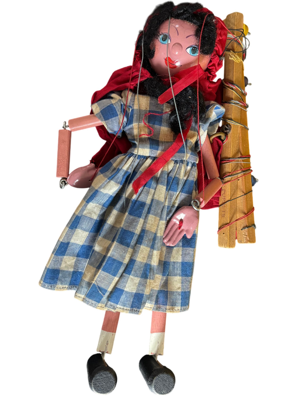 Vintage Pelham Puppets Red Riding Hood Marionette Puppet Vintage Handmade - Think Vintage