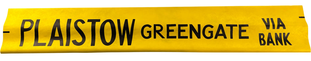 Vintage "Plaistow Greengate" Bus Destination Roll 'Section' (L) - Think Vintage