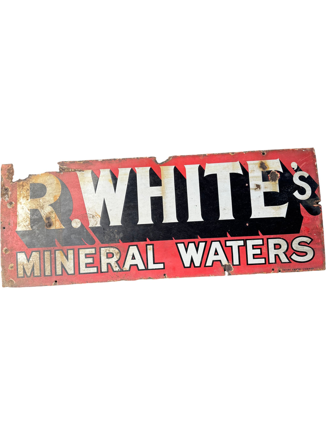 Vintage R Whites Mineral Waters Advertising Sign Metal Collectible - Think Vintage