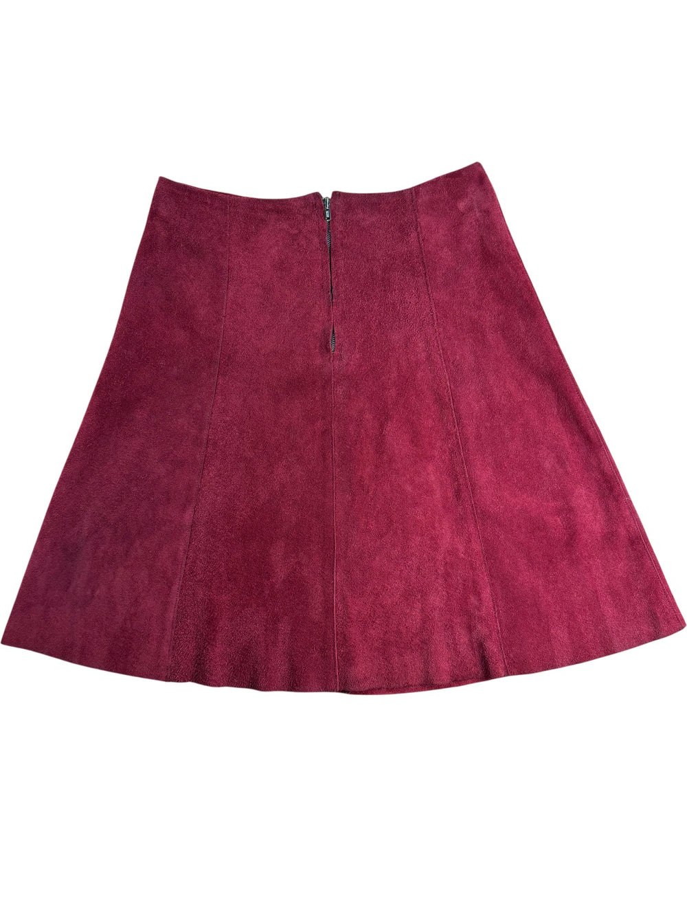 Vintage Red Suede A-Line Skirt - W33 - Think Vintage ltd